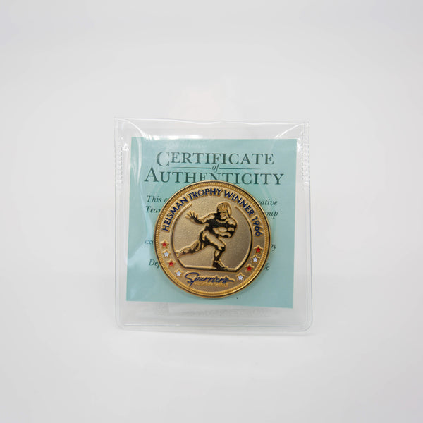 Own a piece of history with this coin commemorating Steve Spurrier’s University of Florida 1966 Heisman Trophy win. Each coin comes with a certificate of authenticity.