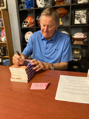 This is the opportunity you have been waiting on. The HBC, Steve Spurrier, will autograph and custom personalize your message on any of our merchandize items. Do you want to gift a personalized Visor, book, hat or even a shirt, it's simple as 1,2,3. This special is one of a kind! Pair this $60 offer to any item from shop.spurriers.com and have it personalized specifically to your liking! Classic HBC quippy quote, Happy Birthday or Congratulations. 