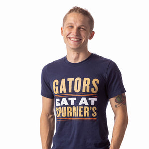 Show your University of Florida Gator, and Spurrier’s Gridiron Grill, pride by sporting this one-of-a-kind T-shirt. At Spurrier’s not only do Gators get out alive, they leave satisfied and happy.